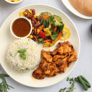 Menu peri peri chicken rice bowl