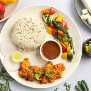 Menu butter paneer rice bowl