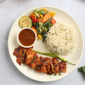 Fiery garlic Fish Rice bowl