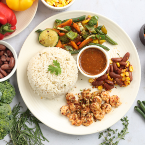 Fiery Grill Prawns with Herb Rice Bowl